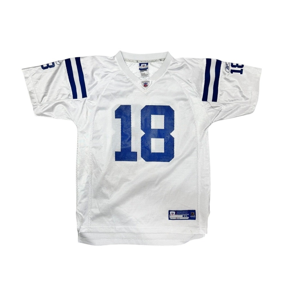 Indianapolis Colts Peyton Manning 18 Reebok Football Jersey White Youth XL